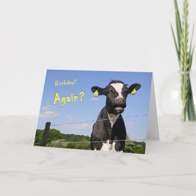 Tarjeta de cumpleaños de vaca (Anverso)