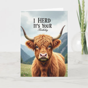 Tarjeta de cumpleaños de vaca alegre
