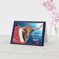 Tarjeta de cumpleaños de vaca cómica