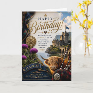 Tarjeta de cumpleaños de vaca de las Highlands con