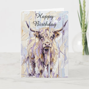 Tarjeta de cumpleaños de vaca de las Highlands esc