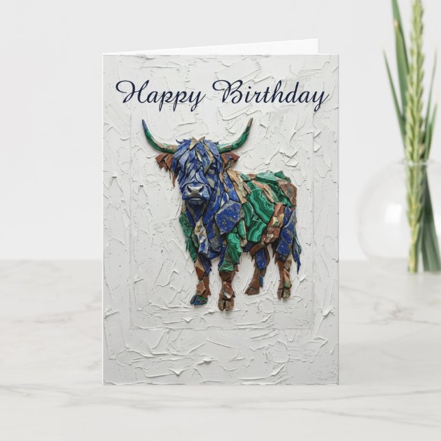Tarjeta de cumpleaños de vaca de las Tierras Altas (Anverso)