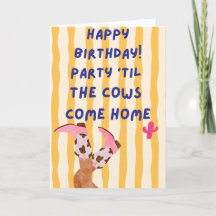 Tarjeta de cumpleaños de vaca divertida