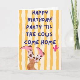 Tarjeta de cumpleaños de vaca divertida