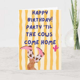 Tarjeta de cumpleaños de vaca divertida