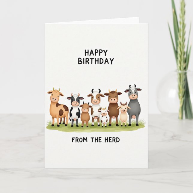 Tarjeta de cumpleaños de vaca dulce (Anverso)