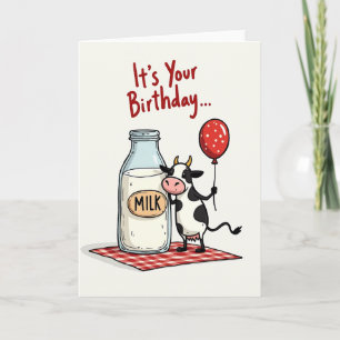 Tarjeta de cumpleaños de vaca juguetona
