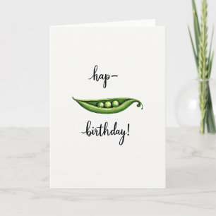 Tarjeta de cumpleaños de vaina de guisante
