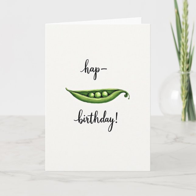 Tarjeta de cumpleaños de vaina de guisante (Anverso)