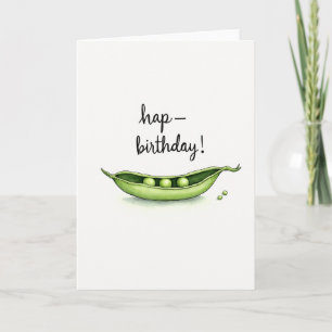 Tarjeta de cumpleaños de vaina de guisante dulce