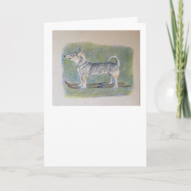 Tarjeta de cumpleaños de Vallhund sueco (Anverso)