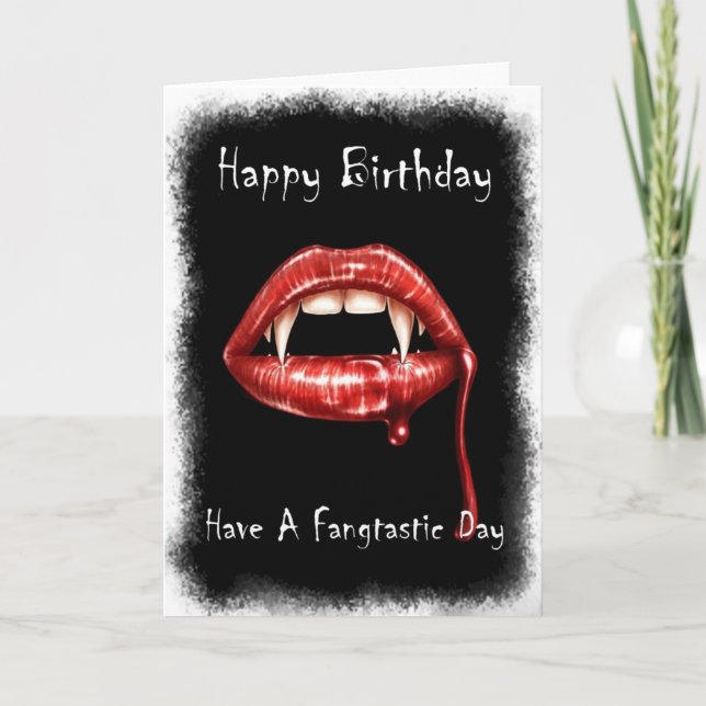 Tarjeta de cumpleaños de vampiros - Que tengan un  (Anverso)