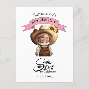 Tarjeta de cumpleaños de vaquera