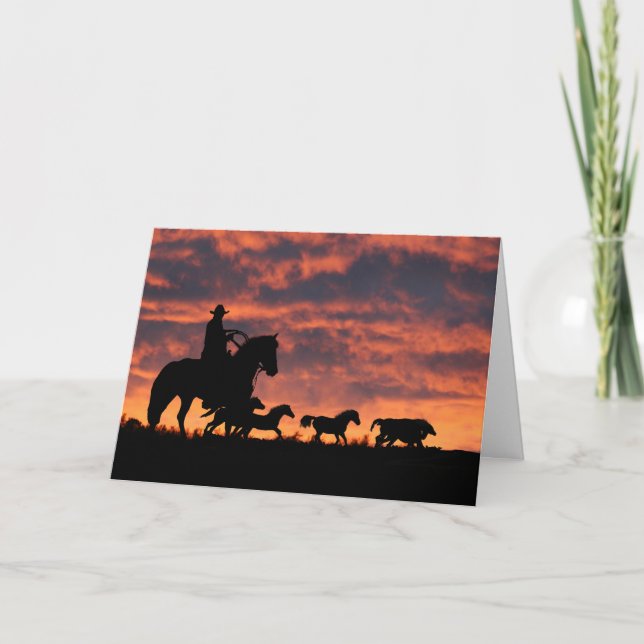 Tarjeta de cumpleaños de vaquero de 'Desde millas  (Anverso)