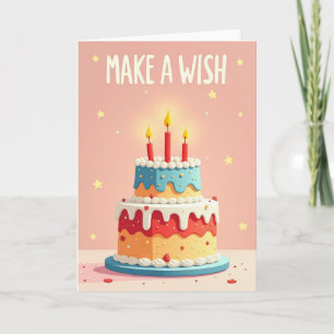 Tarjeta de cumpleaños de varios pisos colorida