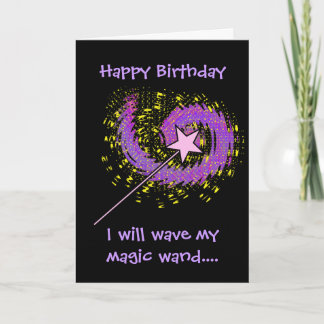 Tarjeta de cumpleaños de varita mágica
