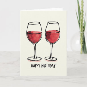 Tarjeta de cumpleaños de vaso crimson alegre