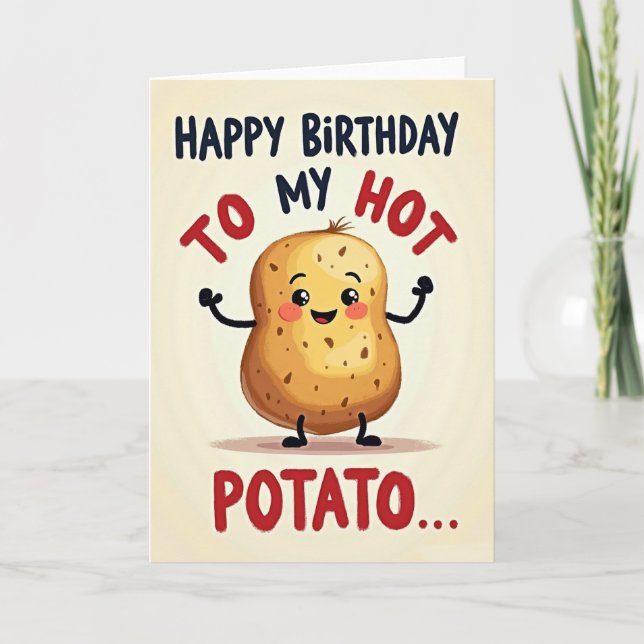 Tarjeta de cumpleaños de vegetal de raíz alegre (Anverso)