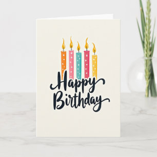 Tarjeta de cumpleaños de vela alegre