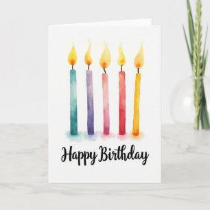 Tarjeta de cumpleaños de vela artística