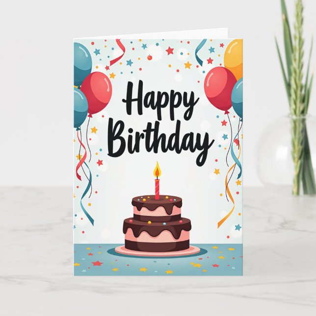 Tarjeta de cumpleaños de vela brillante (Anverso)