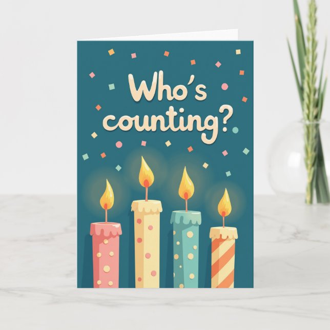 Tarjeta de cumpleaños de vela colorida (Anverso)