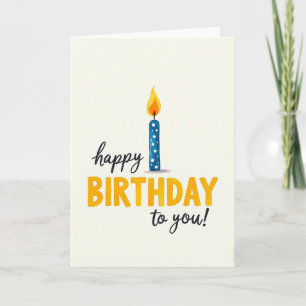 Tarjeta de cumpleaños de vela con lunares