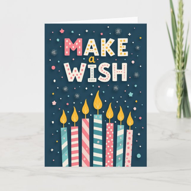 Tarjeta de cumpleaños de vela de medianoche (Anverso)