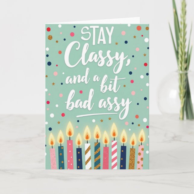 Tarjeta de cumpleaños de vela de menta (Anverso)