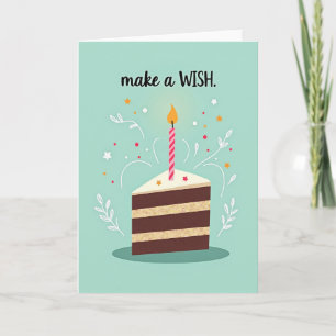 Tarjeta de cumpleaños de vela deseosa