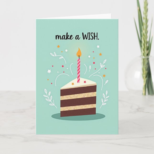 Tarjeta de cumpleaños de vela deseosa (Anverso)