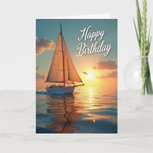 Tarjeta de cumpleaños de vela dorada