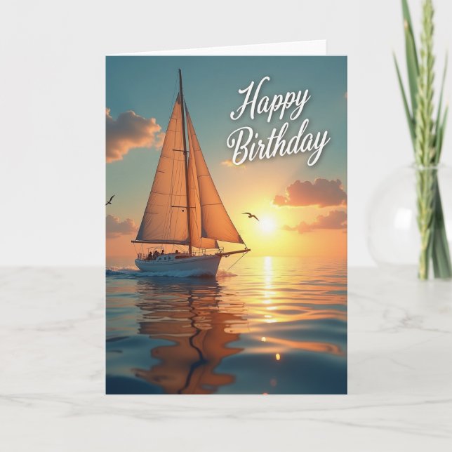 Tarjeta de cumpleaños de vela dorada (Anverso)