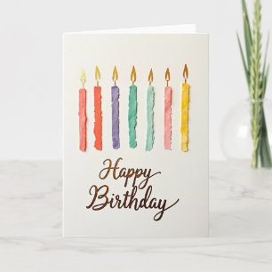 Tarjeta de cumpleaños de vela pastel alegre