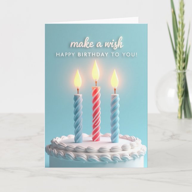 Tarjeta de cumpleaños de vela soñadora (Anverso)