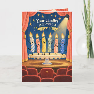 Tarjeta de cumpleaños de velas de teatro divertida