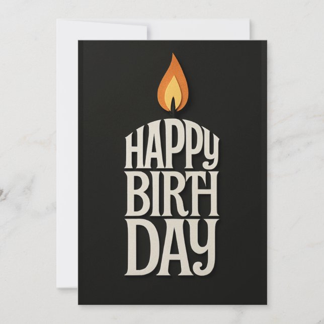 Tarjeta de cumpleaños de velas minimalistas (Anverso)