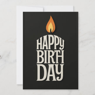 Tarjeta de cumpleaños de velas minimalistas