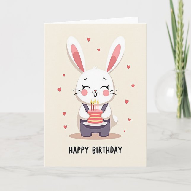 Tarjeta de cumpleaños de velas Sweet Creature (Anverso)