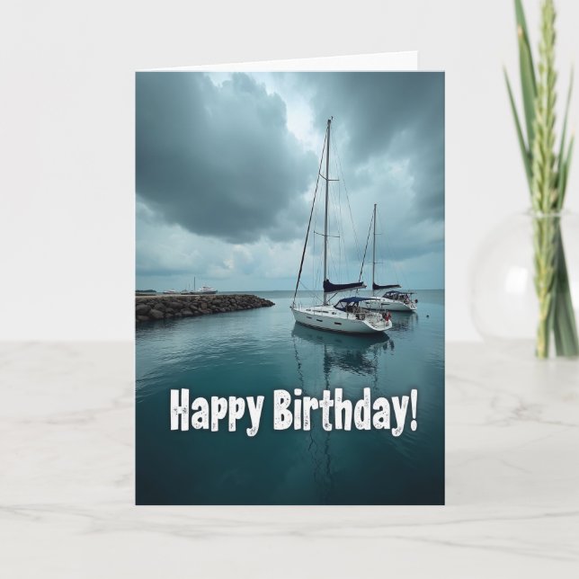 Tarjeta de cumpleaños de velero alegre (Anverso)