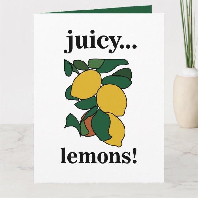 Tarjeta de cumpleaños de verano con limón cítrico (Anverso)