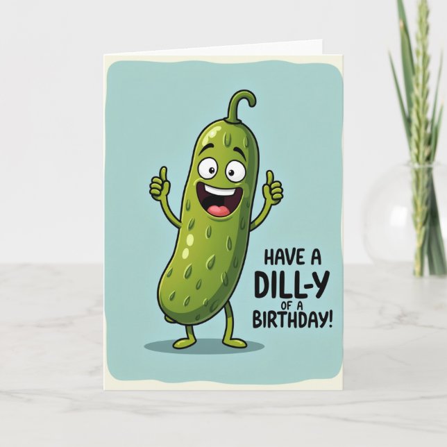 Tarjeta de cumpleaños de verdura caprichosa (Anverso)