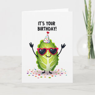 Tarjeta de cumpleaños de verdura jovial