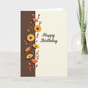 Tarjeta de cumpleaños de vid elegante