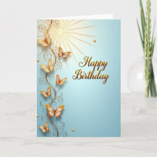 Tarjeta de cumpleaños de Vid Verde Dorada