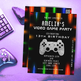 Tarjeta de cumpleaños de videojuegos con controlad