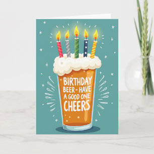 Tarjeta de cumpleaños de vidrio con vela