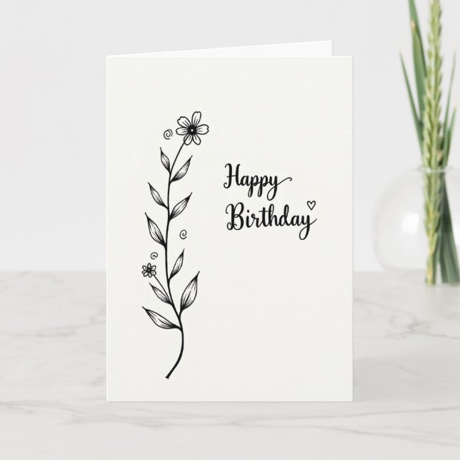 Tarjeta de cumpleaños de viña caprichosa (Anverso)