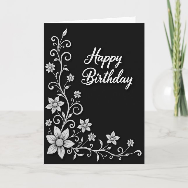 Tarjeta de cumpleaños de Vine con guión (Anverso)