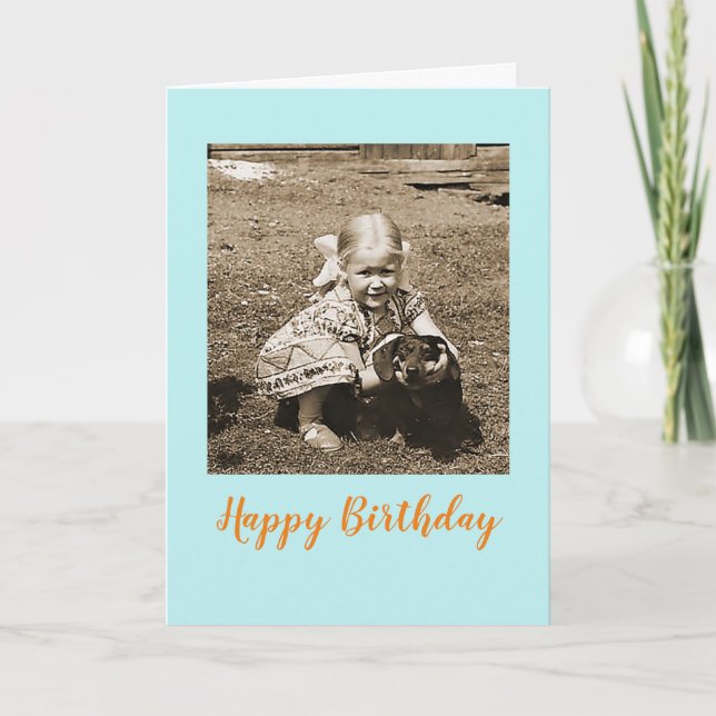 Tarjeta de cumpleaños de Vintage dachshund (Anverso)